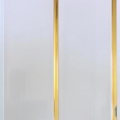 Панель потолочная ПВХ двухсекционная, вставка золото