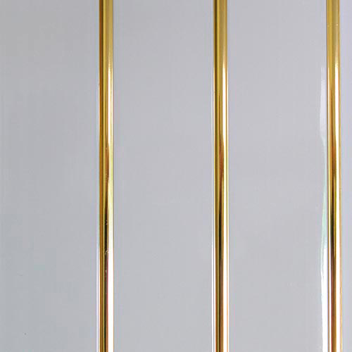 Панель потолочная ПВХ трехсекционная, вставка золото