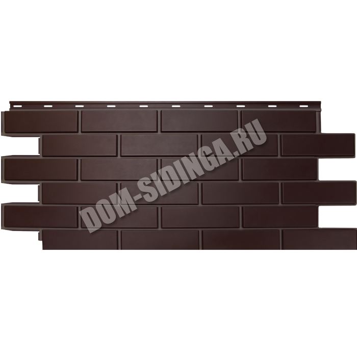 Фасадная панель «Гладкий кирпич» - Темно-коричневый